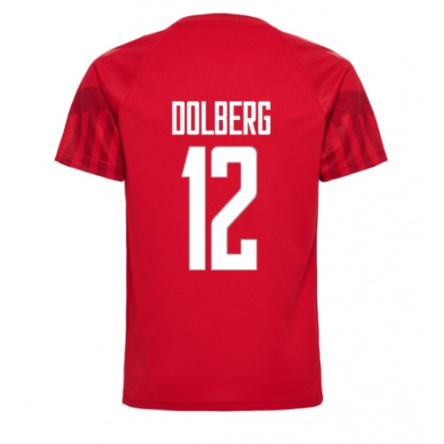 Danmark Kasper Dolberg #12 Hemmatröja VM 2022 Kortärmad